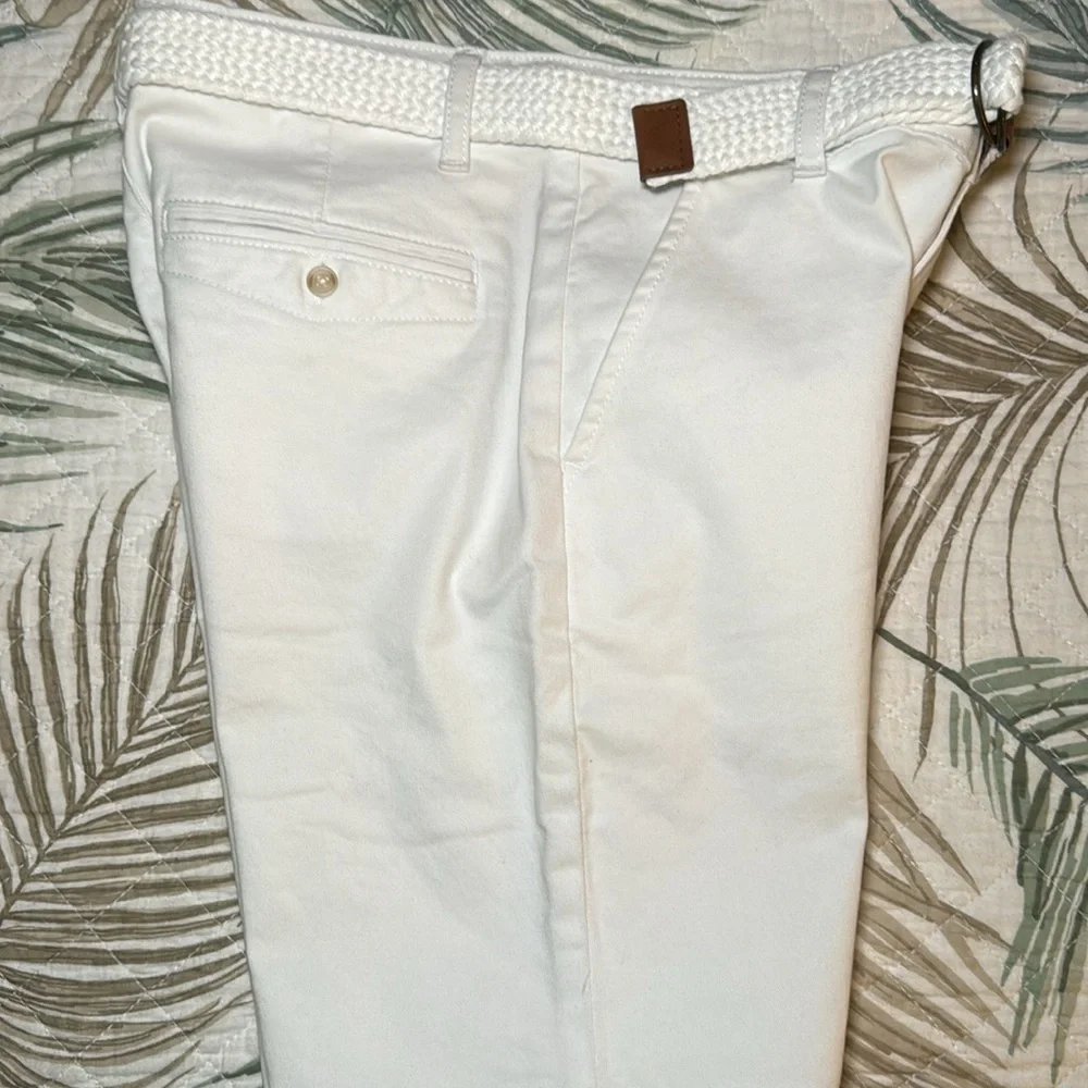 Gymboree Boys Belted Chino Shorts - Simply White Size 10